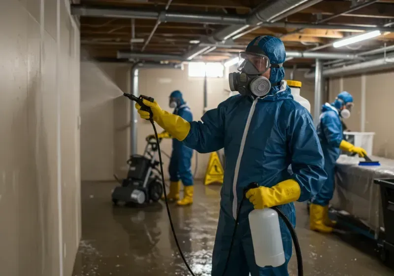 Basement Sanitization and Antimicrobial Treatment process in Shelbyville, KY