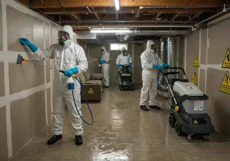 Basement Moisture Removal and Structural Drying process in Shelbyville, KY